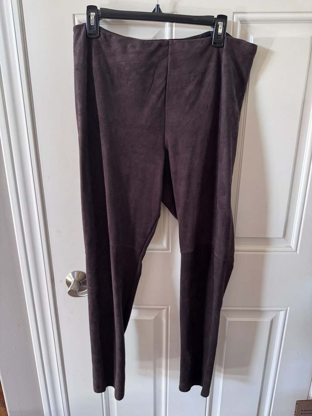 LYSSÉ Women’s XL Faux Suede Leggings Pants – Brown – Pull-On Stretch